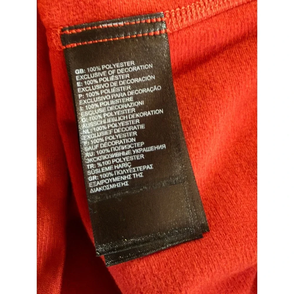The North Face Men's 1/4 Zip Long-Sleeved Pullover Size S Orange Mock Neck Logo